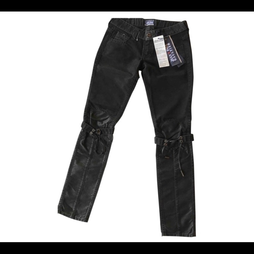Jean Paul Gaultier jeans with tie around the knees
